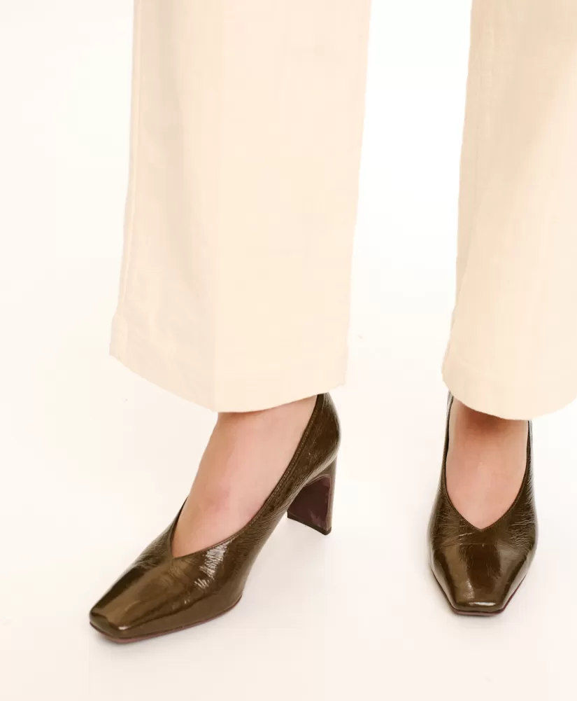 SCARPE NORA IN PELLE NAPLAK-MARRONE SCURO-Momoni Hot