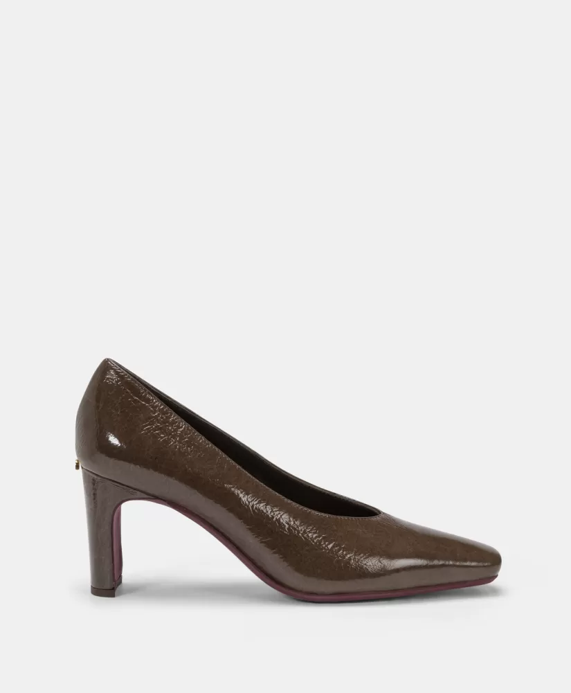 SCARPE NORA IN PELLE NAPLAK-MARRONE SCURO-Momoni Hot