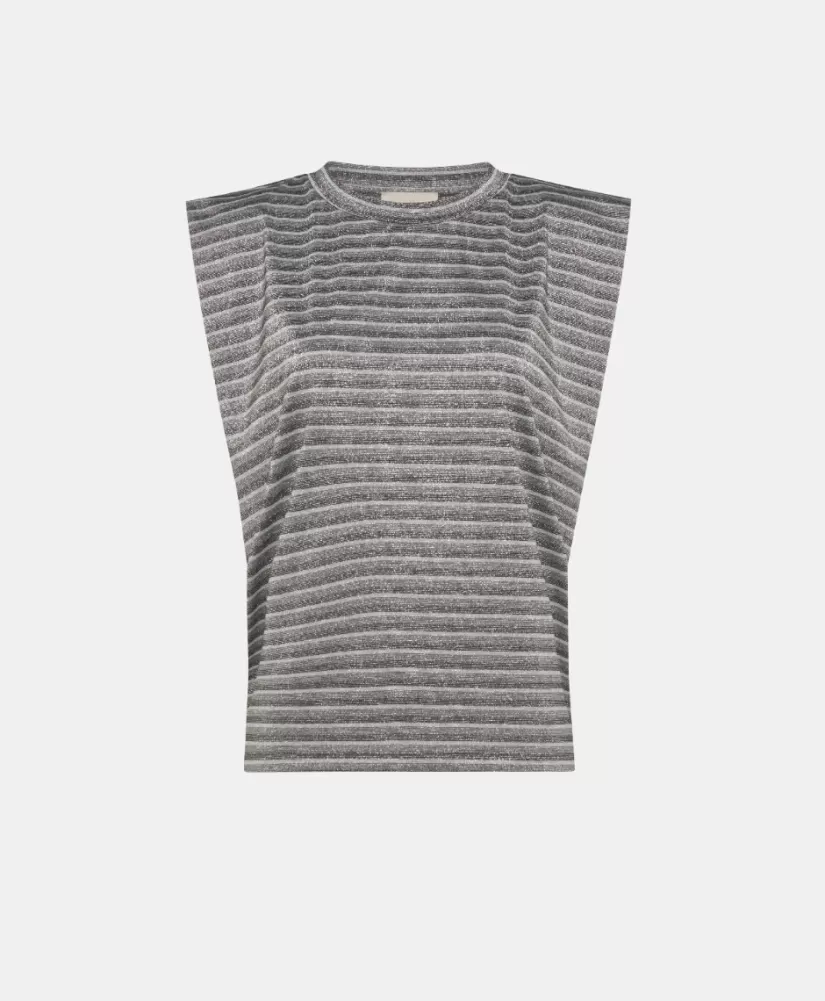 TSHIRT ENNA IN JERSEY LUREX -GRIGIO MULTICOLORE-Momoni Sale