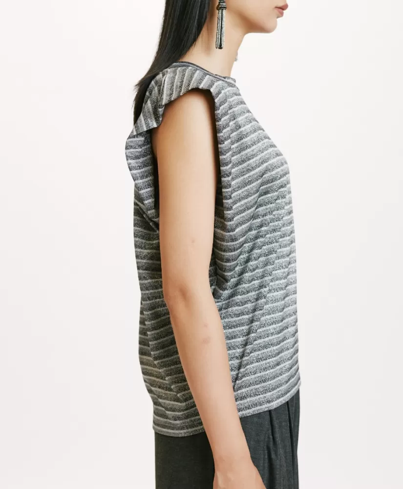 TSHIRT ENNA IN JERSEY LUREX -GRIGIO MULTICOLORE-Momoni Sale
