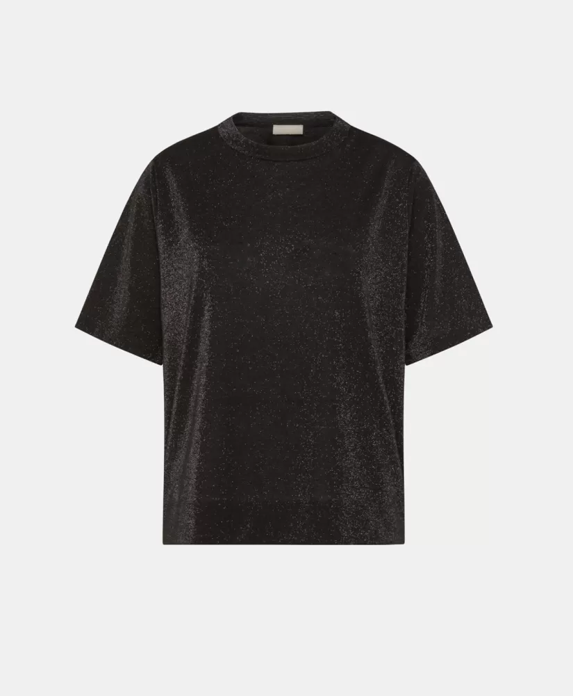 TSHIRT IORA IN JERSEY LUREX -GRIGIO CARBONE-Momoni Cheap