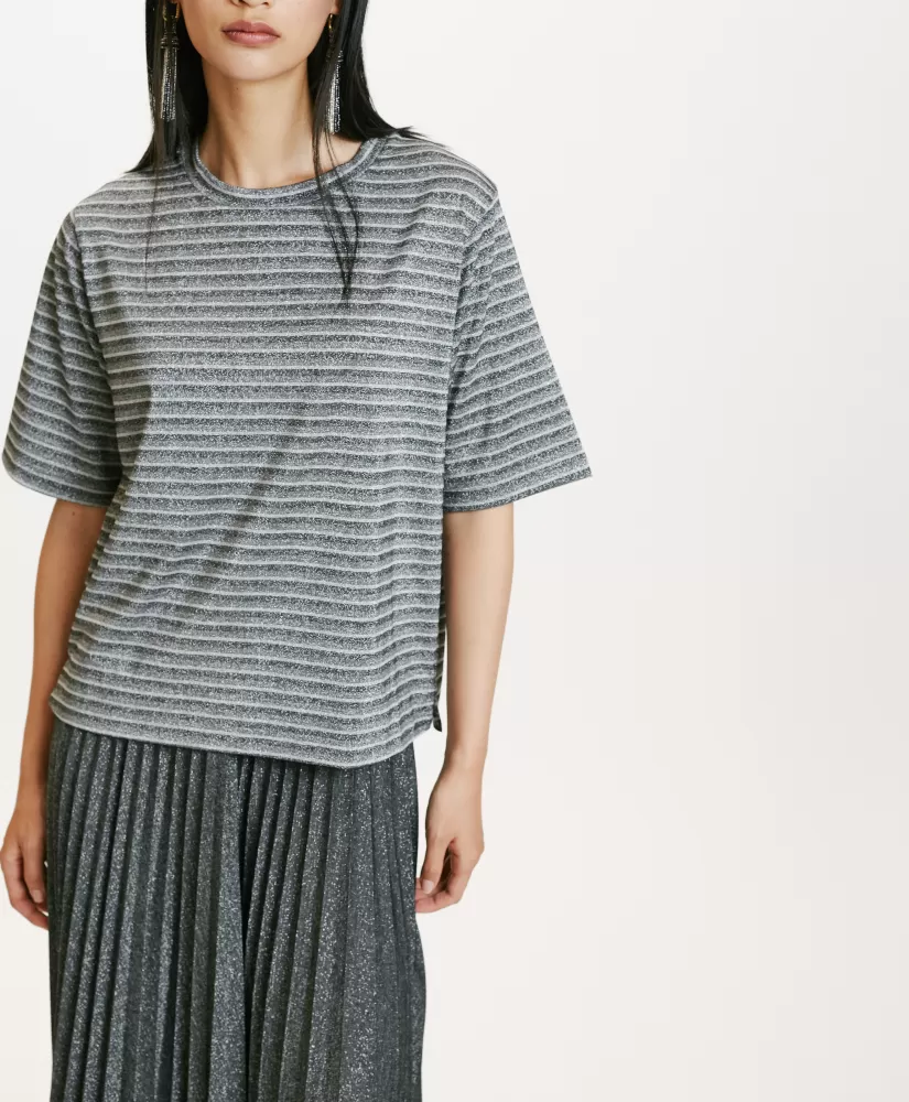 TSHIRT IORA IN JERSEY LUREX -GRIGIO MULTICOLORE-Momoni Outlet