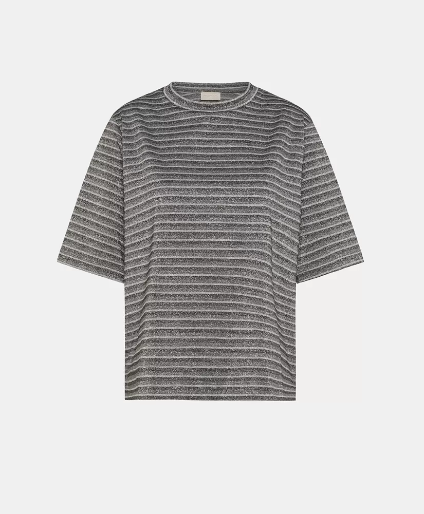 TSHIRT IORA IN JERSEY LUREX -GRIGIO MULTICOLORE-Momoni Outlet