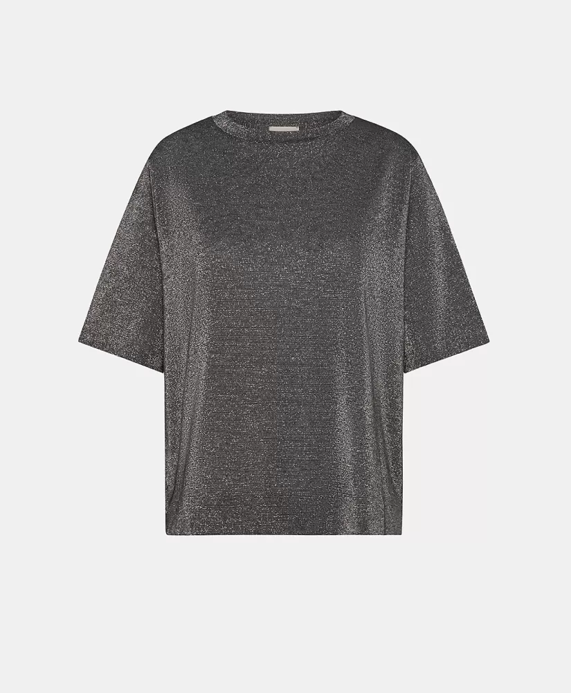 TSHIRT IORA IN JERSEY LUREX -GRIGIO SCURO-Momoni Online