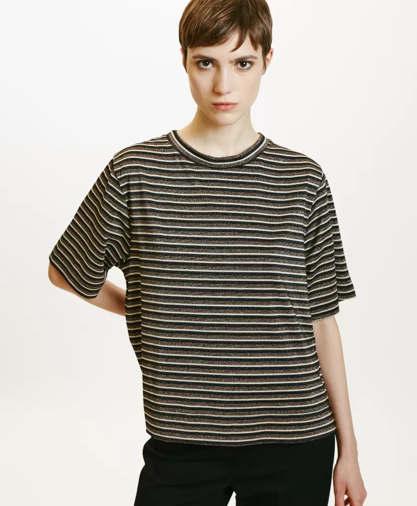 TSHIRT IORA IN JERSEY LUREX -MULTICOLORE RAME-Momoni Cheap