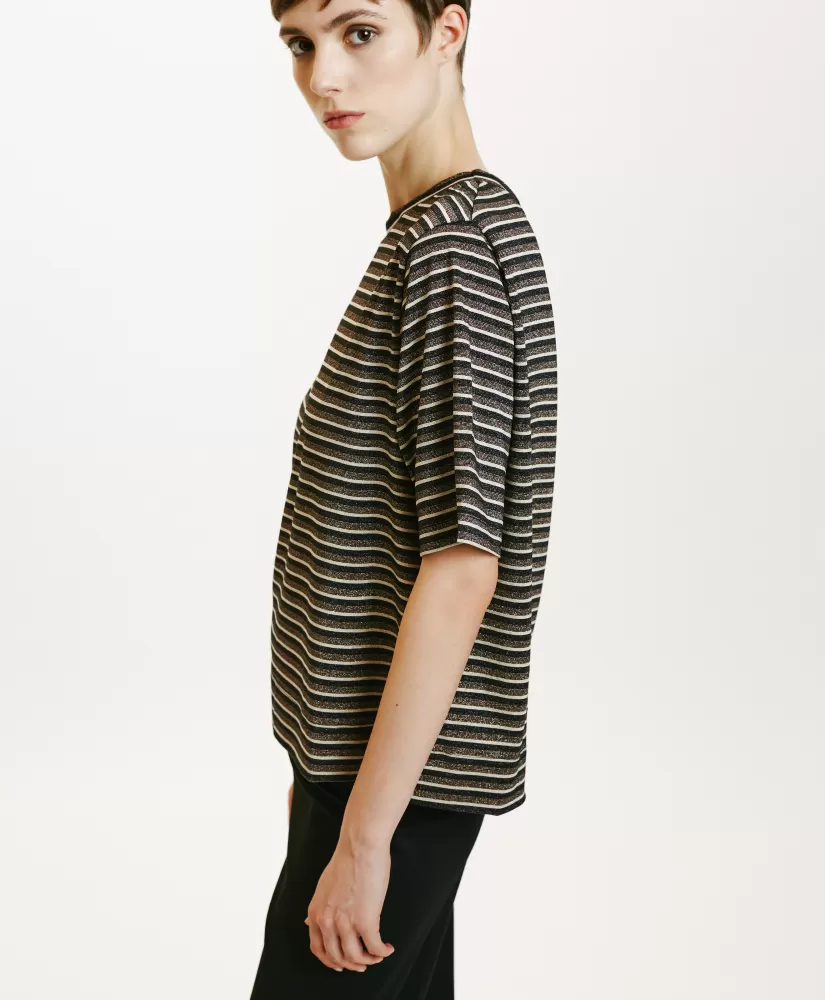 TSHIRT IORA IN JERSEY LUREX -MULTICOLORE RAME-Momoni Cheap