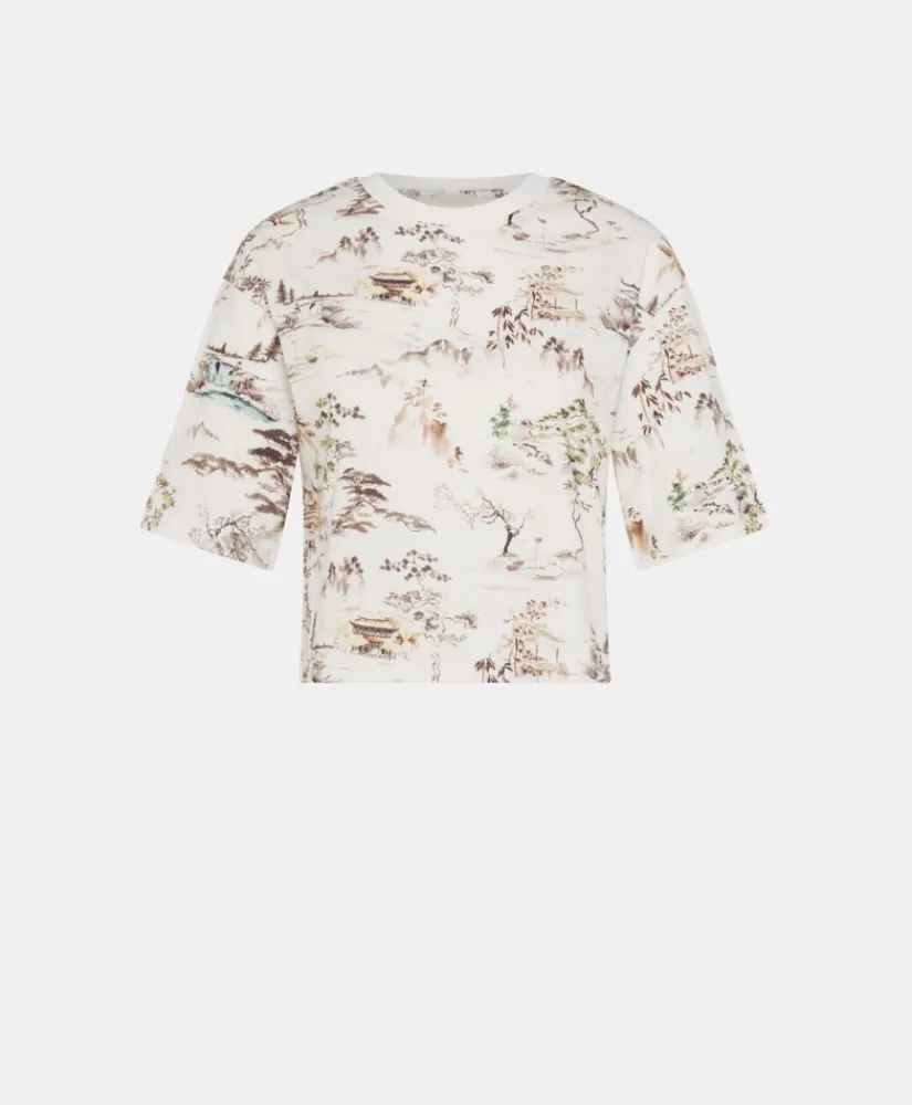 TSHIRT MARU IN JERSEY STAMPATO ALLOVER--Momoni Sale