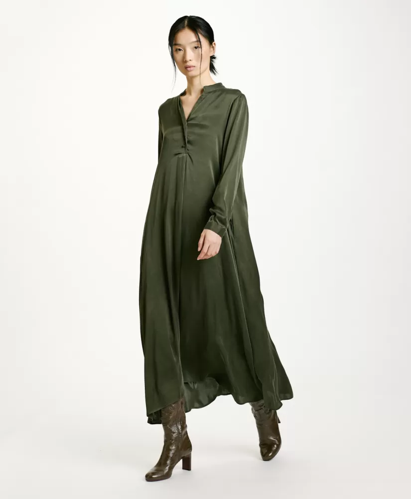VESTITO ATENA IN SETA SANDWASHED UNITA-BAMBÙ-Momoni Fashion
