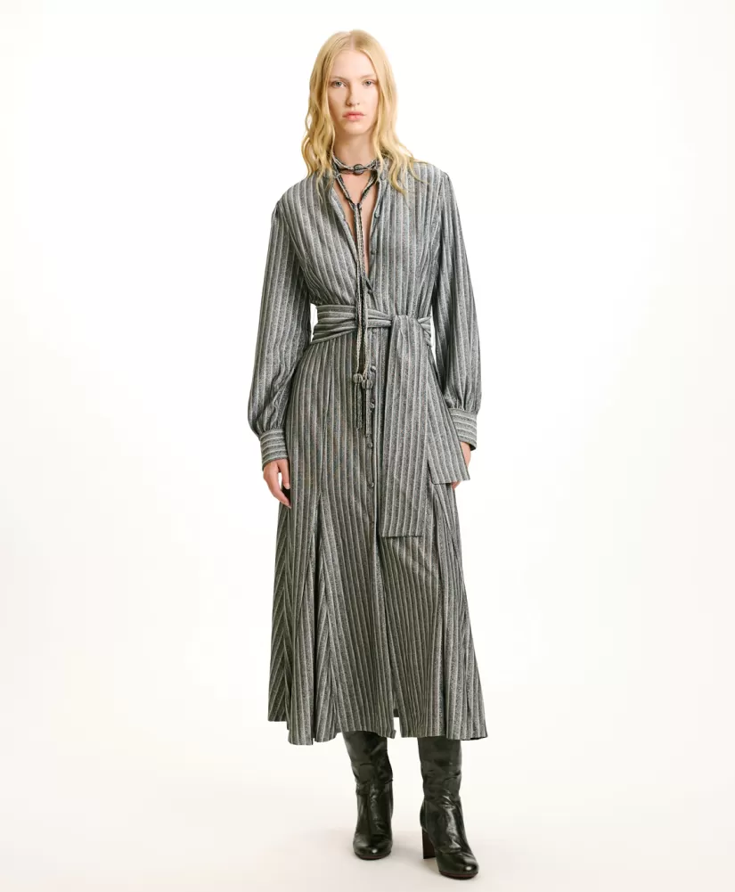 VESTITO CONSTANT IN JERSEY LUREX -GRIGIO MULTICOLORE-Momoni Discount
