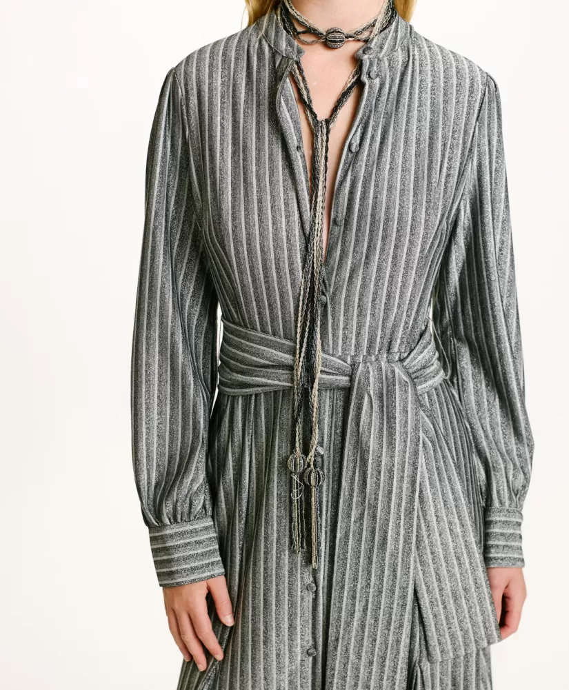 VESTITO CONSTANT IN JERSEY LUREX -GRIGIO MULTICOLORE-Momoni Discount