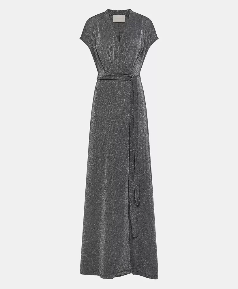 VESTITO COTONARIA IN JERSEY LUREX -GRIGIO SCURO-Momoni Flash Sale
