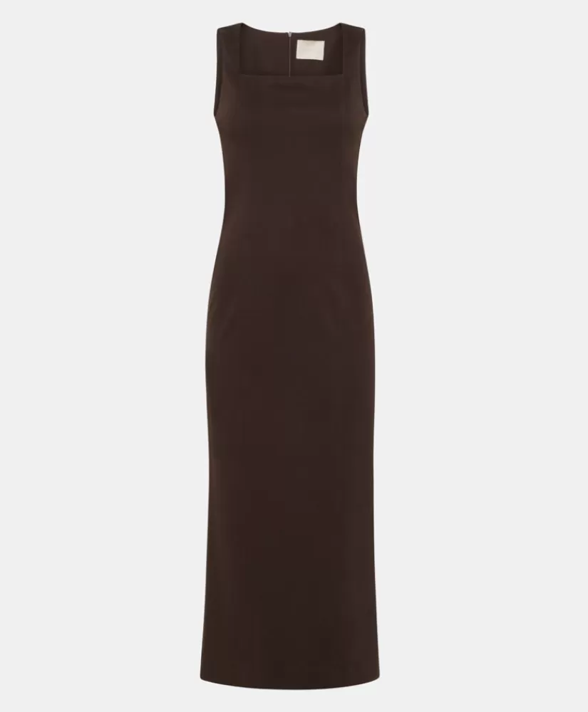 VESTITO MINAMI IN PUNTO MILANO-MARRONE SCURO-Momoni Sale