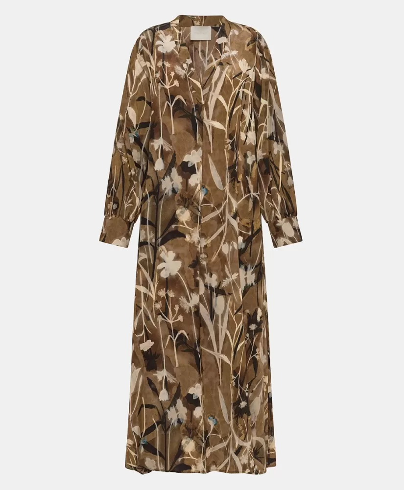 VESTITO NAO IN CREPE DE CHINE STAMPATO--Momoni Hot