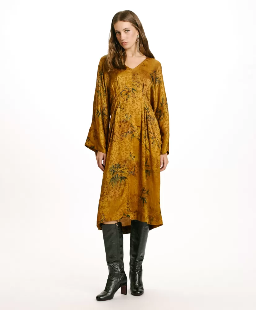 VESTITO ROMI IN VISCOSA JACQUARD STAMPATA--Momoni Discount
