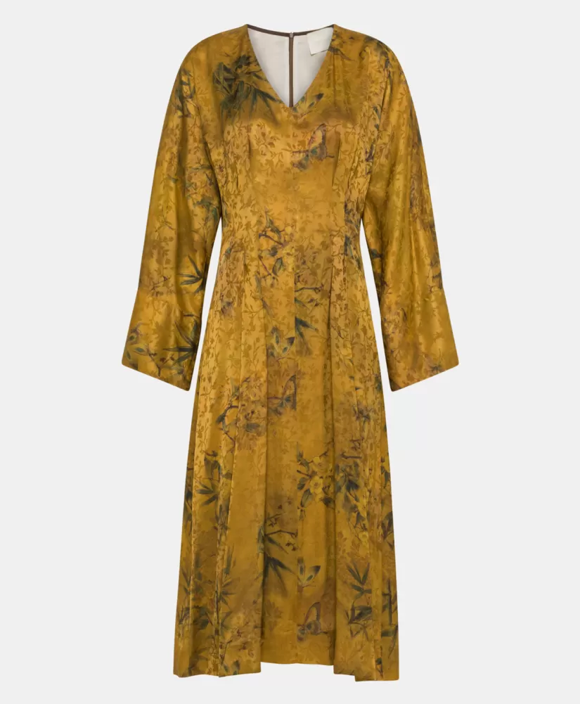 VESTITO ROMI IN VISCOSA JACQUARD STAMPATA--Momoni Discount