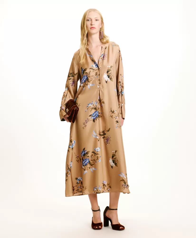 VESTITO YUI IN TWILL DI SETA STAMPATO--Momoni Online