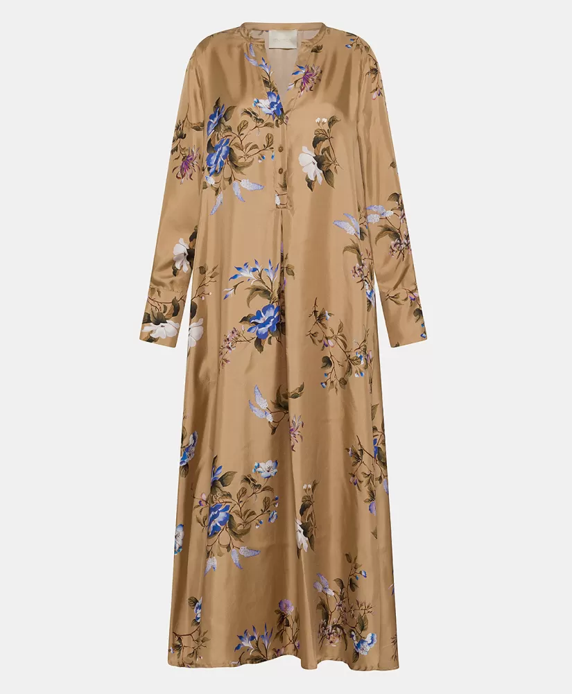 VESTITO YUI IN TWILL DI SETA STAMPATO--Momoni Online